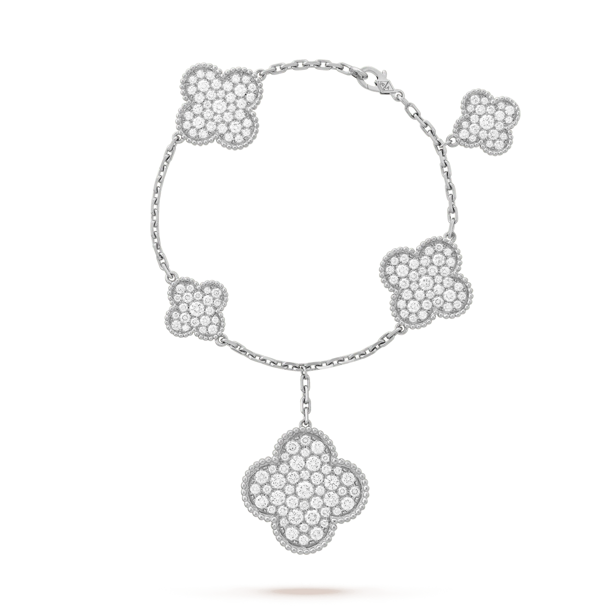 Clover 6 Motifs Diamond Bracelet Silver – LUX VERSE Luxury Designer Fashion Outlet