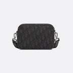 Mini Safari Bag with Strap – crafted in black Oblique jacquard, it is completed by black grained calfskin details – LUX VERSE Luxury Designer Fashion Outlet