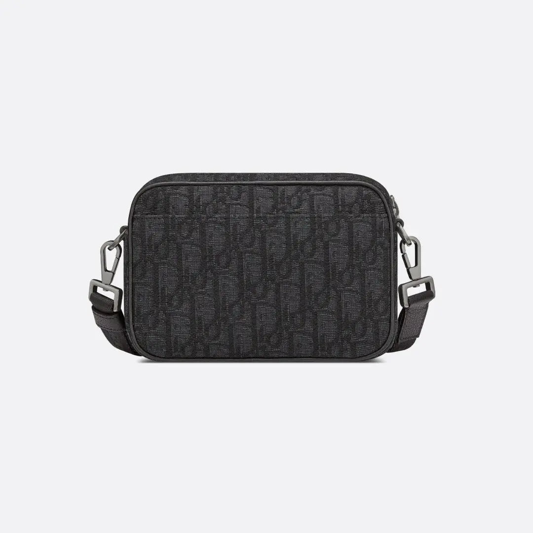 Mini Safari Bag with Strap – crafted in black Oblique jacquard, it is completed by black grained calfskin details – LUX VERSE Luxury Designer Fashion Outlet
