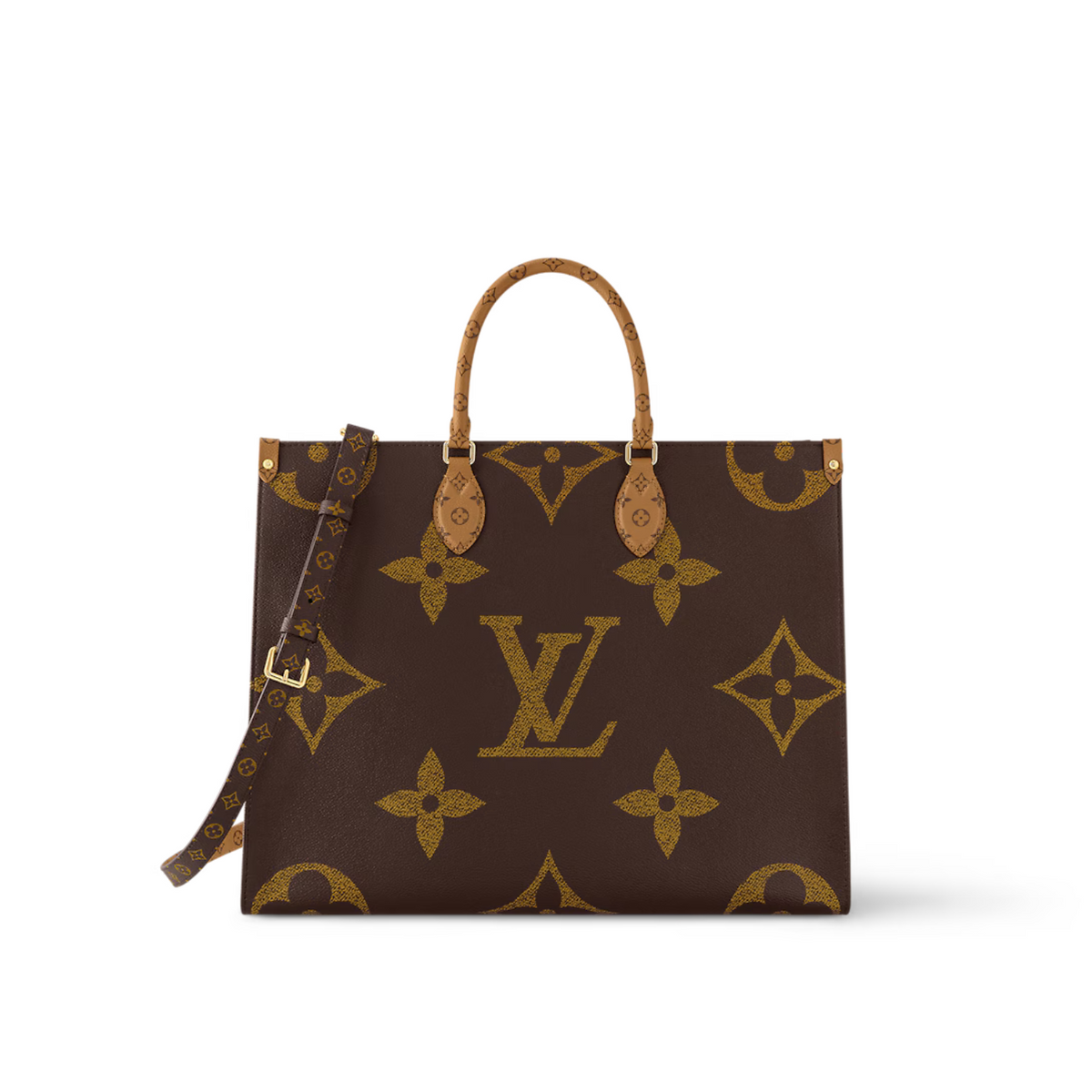 OnTheGo Voyage – the capacious OnTheGo Voyage tote in Giant Monogram canvas on one side and Monogram – LUX VERSE Luxury Designer Fashion Outlet