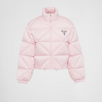 Re-Nylon Gabardine cropped down jacket – large volumes and a vintage inspiration characterize this down jacket made – LUX VERSE Luxury Designer Fashion Outlet