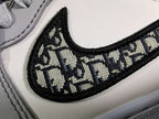 White Leather Print High-Top - Men's