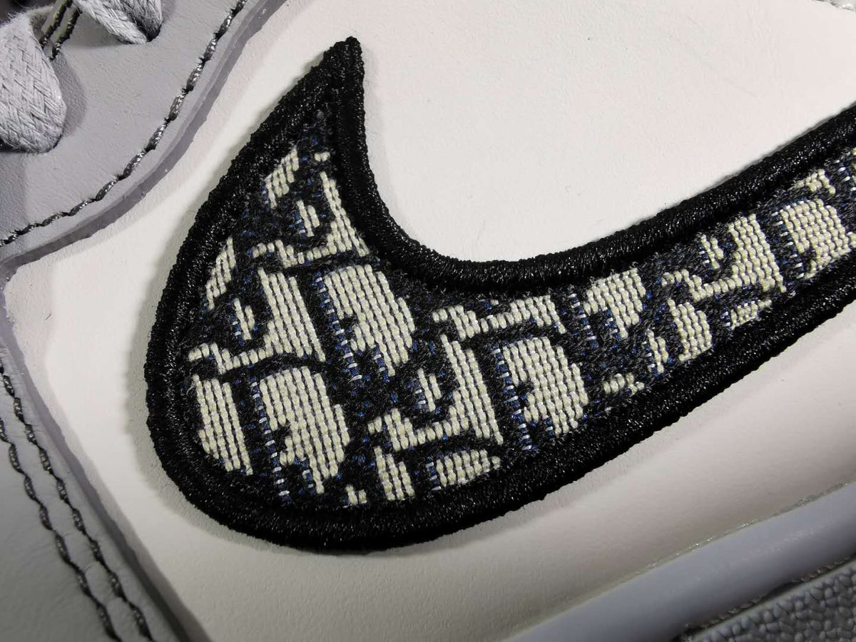 White Leather Print High-Top - Men's