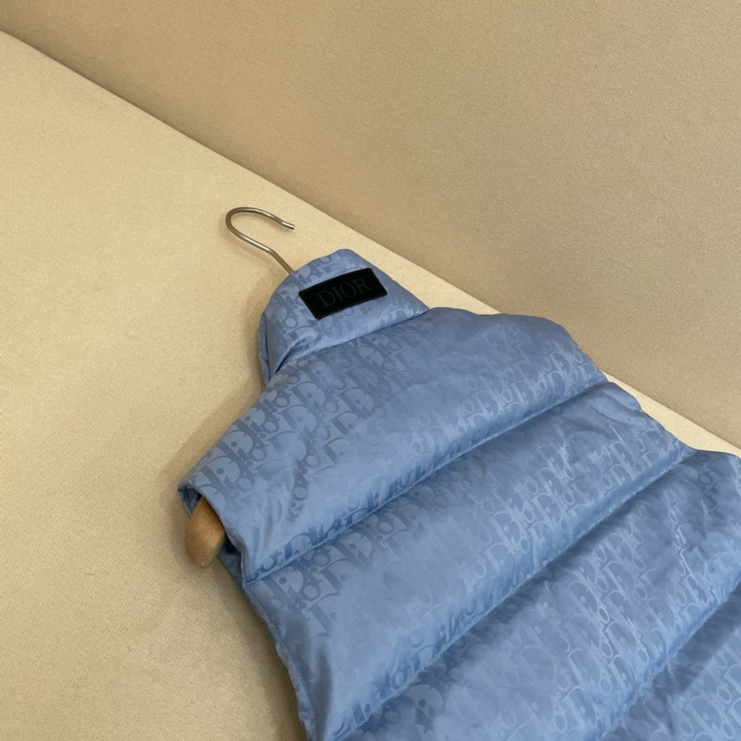 Blue Nylon Quilted Gilet - Men's