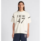 Oversized T-Shirt – crafted in white cotton jersey, it features a modern dévoré effect, as well as – LUX VERSE Luxury Designer Fashion Outlet