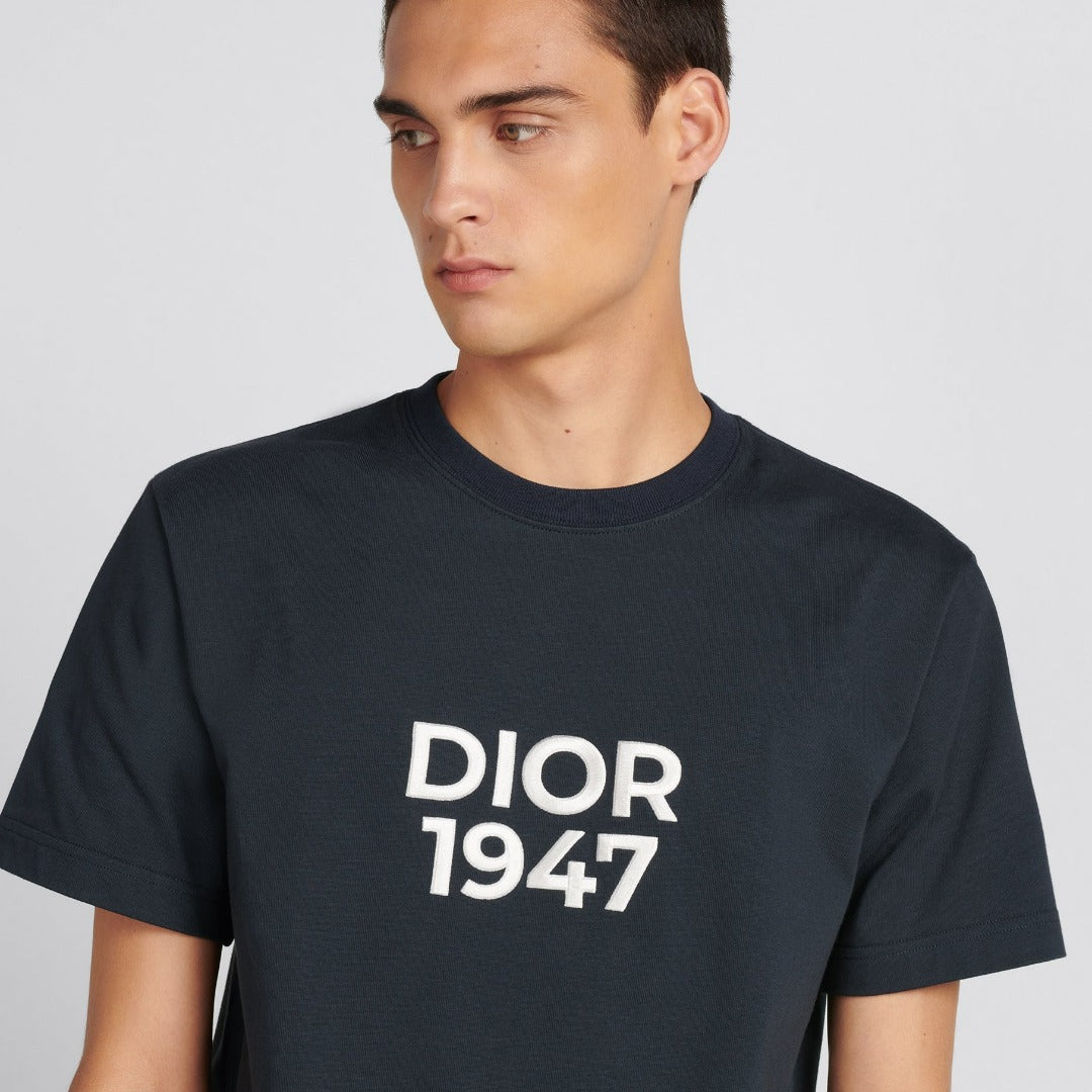 Relaxed-Fit T-Shirt Navy Blue Cotton Jersey – the T-shirt will complete casual looks when worn with jeans – LUX VERSE Luxury Designer Fashion Outlet