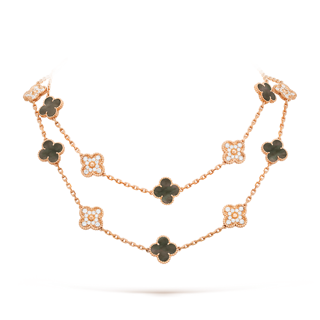 Vintage Alhambra Yellow Gold Bracelet – sTONE STONE Diamond: 120 stones, 4.83 carats STONEMother-of-pearl: 10 stones As each – LUX VERSE Luxury Designer Fashion Outlet