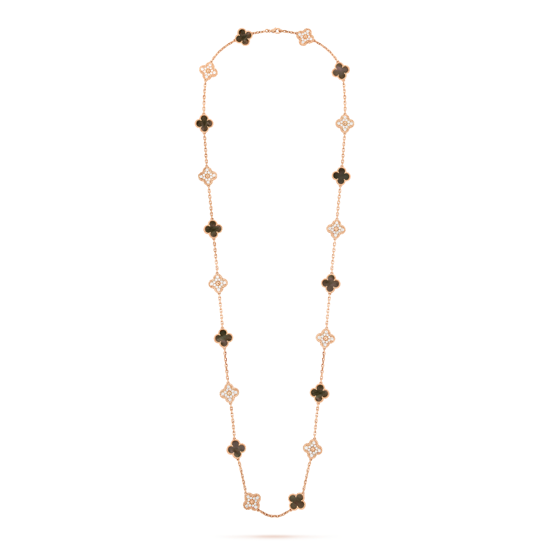 Vintage Alhambra Yellow Gold Bracelet – sTONE STONE Diamond: 120 stones, 4.83 carats STONEMother-of-pearl: 10 stones As each – LUX VERSE Luxury Designer Fashion Outlet