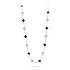 Clover 20 Motifs Onyx Diamond Necklace Silver – LUX VERSE Luxury Designer Fashion Outlet