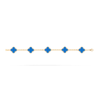 Vintage Alhambra Bracelet, 5 motifs. – vintage Alhambra bracelet, 5 motifs, 18K yellow gold, malachite STONE – LUX VERSE Luxury Designer Fashion Outlet