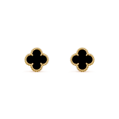 CLOVER MINI 9.5MM BLACK MOP EARRINGS