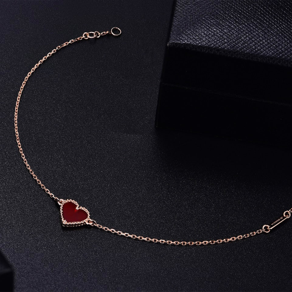Heart Carnelian Rose Gold Bracelet – LUX VERSE Luxury Designer Fashion Outlet