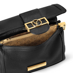 Sleek Dauphine Soft MM – black Calfskin Calfskin trim Monogram Reverse jacquard canvas lining Gold-color – LUX VERSE Luxury Designer Fashion Outlet