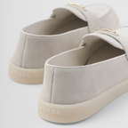 Suede leather loafers – the enameled metal triangle logo embellishes the band, while the rubber sole adds – LUX VERSE Luxury Designer Fashion Outlet