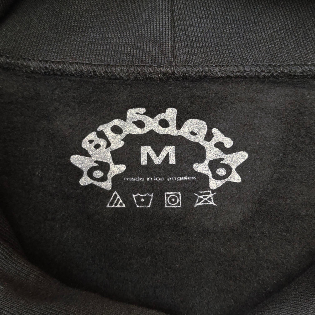 Black Cotton Web Graphic Pullover - Men's