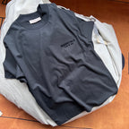 Graues Baumwoll-T-Shirt mit Logo-Print, Kurzarm – Herren