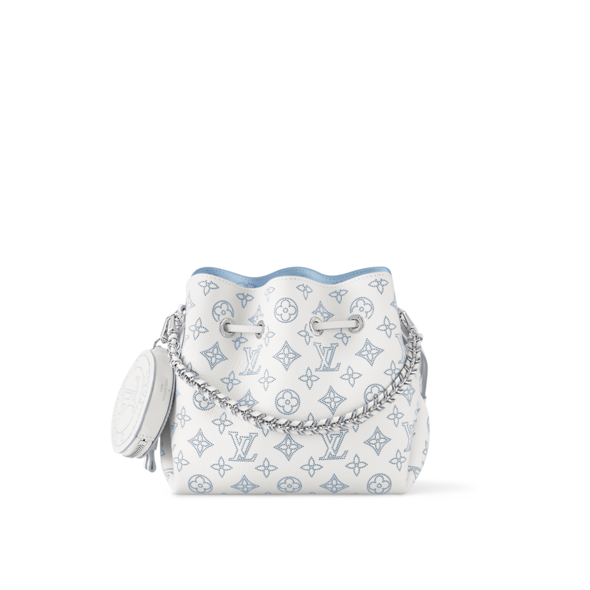 Bella Handbag – this Bella bucket bag is crafted from Mahina calfskin, with its perforated Monogram – LUX VERSE Luxury Designer Fashion Outlet