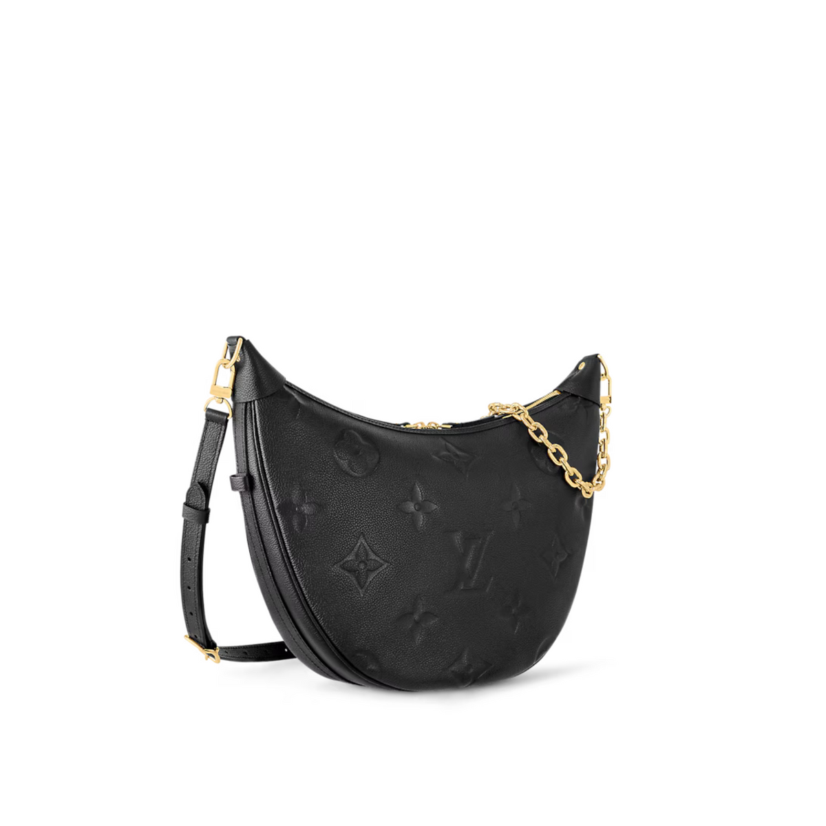 Loop Hobo Black – its on-trend half-moon shape and super-supple design make it extremely body-friendly – LUX VERSE Luxury Designer Fashion Outlet