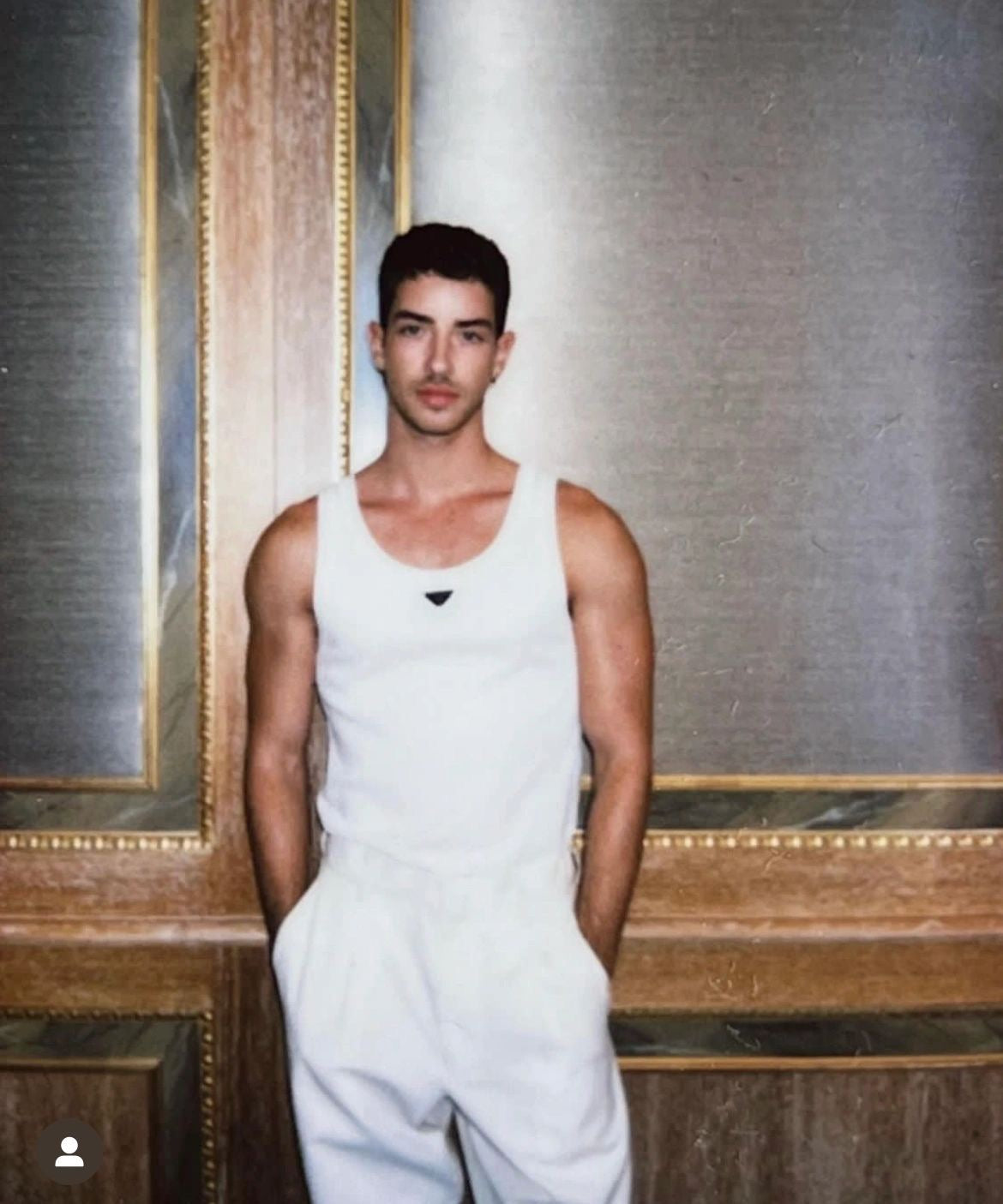 Schwarz-weißes Tanktop – Herren