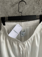 Weißer Baumwoll-Webstreifen-Kordelzug – Herren