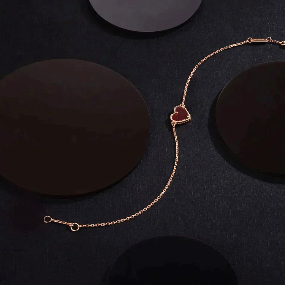 Heart Carnelian Rose Gold Bracelet – LUX VERSE Luxury Designer Fashion Outlet