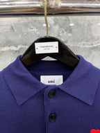 Cremefarbener Langarmstrickpullover mit Herz-Logo – Herren