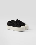 Fabric sneakers – upper with rubber toe cap Leather lining--Embossed rubber triangle logo Logo-print – LUX VERSE Luxury Designer Fashion Outlet