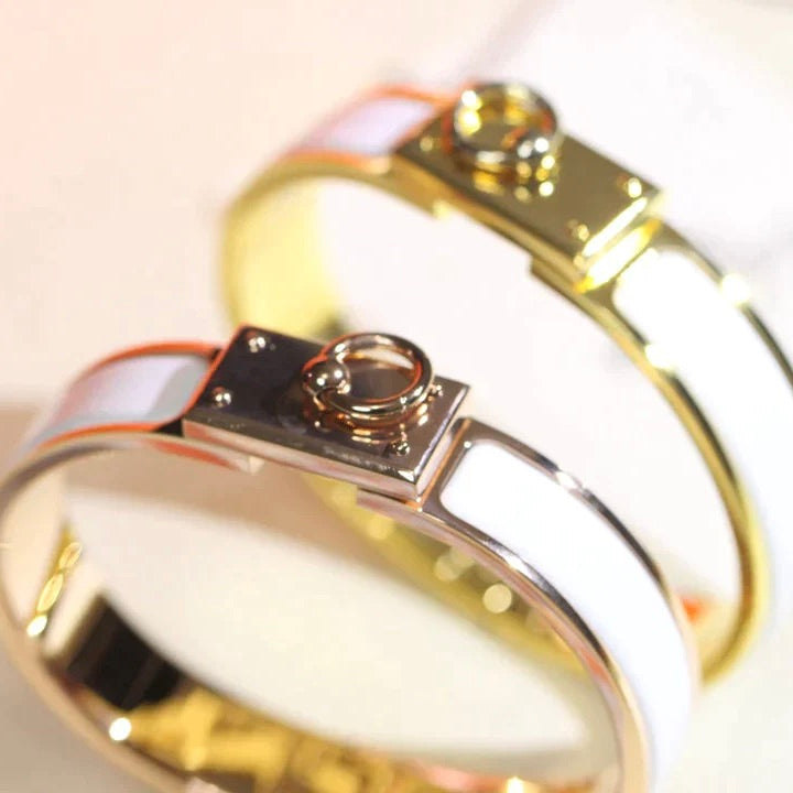 H Ring Lock Bracelet 12mm White – LUX VERSE Luxury Designer Fashion Outlet