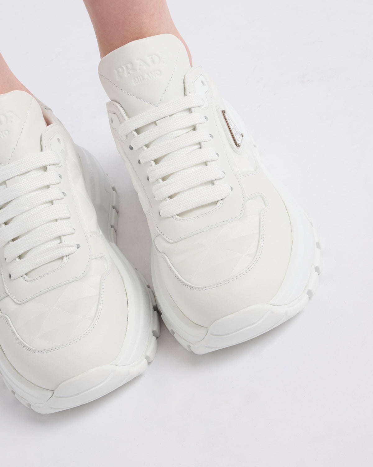 PRAX 01 Re-Nylon sneakers – the distinctive shape of the emblematic triangle, transformed into a geometric – LUX VERSE Luxury Designer Fashion Outlet