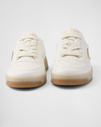 Downtown nappa leather sneakers – upper with perforations Leather lining Enameled metal triangle logo Cotton laces – LUX VERSE Luxury Designer Fashion Outlet
