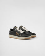 Downtown nappa sneakers – upper with perforations Leather lining Enameled metal triangle logo Cotton laces – LUX VERSE Luxury Designer Fashion Outlet