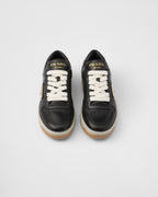 Downtown nappa sneakers – upper with perforations Leather lining Enameled metal triangle logo Cotton laces – LUX VERSE Luxury Designer Fashion Outlet