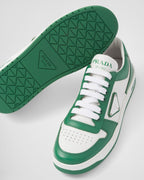 Downtown perforated sneakers – perforated motif on the upper Leather lining Enameled metal triangle logo Cotton – LUX VERSE Luxury Designer Fashion Outlet