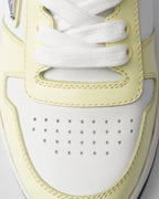 Downtown leather touch sneakers – upper with perforations Leather lining Enameled metal triangle logo Closure – LUX VERSE Luxury Designer Fashion Outlet