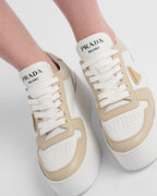 Downtown Bold leather sneakers – the shoes made of two-tone perforated leather are reinterpreted with flatform soles – LUX VERSE Luxury Designer Fashion Outlet