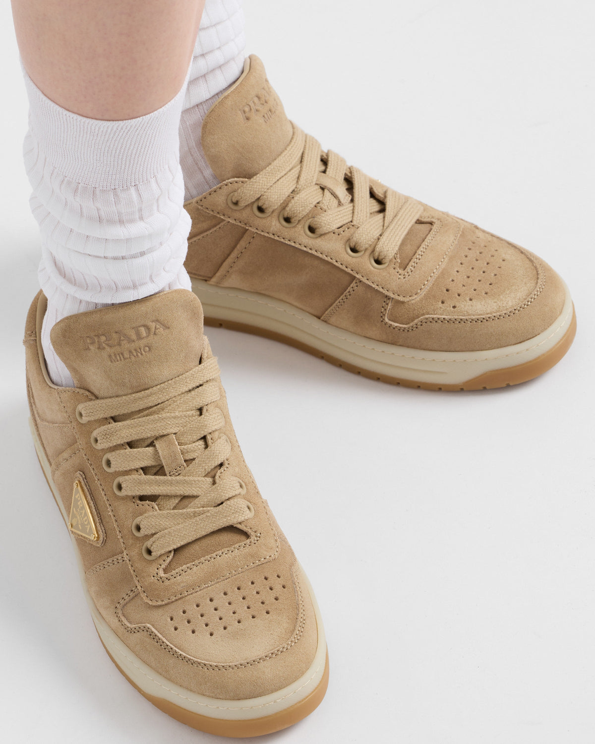 Downtown suede sneakers – the shoes, characterized by soft suede uppers with a perforated motif and light – LUX VERSE Luxury Designer Fashion Outlet