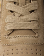 Downtown suede sneakers – upper with perforations Leather lining Enameled metal triangle logo Laces Rubber – LUX VERSE Luxury Designer Fashion Outlet
