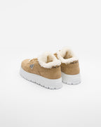 Suede cotton sneakers – an unexpected detail like the soft shearling tongue decorated with the embroidered – LUX VERSE Luxury Designer Fashion Outlet