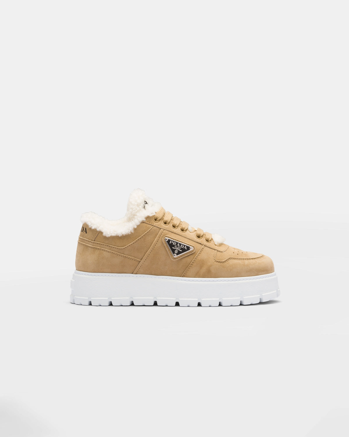 Suede cotton sneakers – an unexpected detail like the soft shearling tongue decorated with the embroidered – LUX VERSE Luxury Designer Fashion Outlet