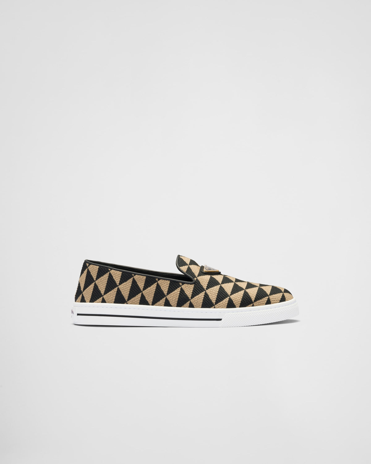 Embroidered fabric slip-on shoes – the graphic design concept that has always characterized collections is reflected – LUX VERSE Luxury Designer Fashion Outlet