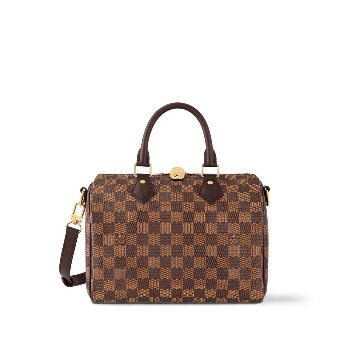 Speedy Bandoulière 25 Brown – the Speedy Bandoulière 25 in graphic Damier Ebene canvas is an ideal city bag for – LUX VERSE Luxury Designer Fashion Outlet