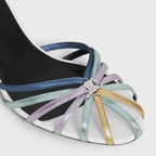 TRIOMPHE SANDAL in Laminated Calfskin & Lambskin – sTRAPSTHIN LEATHER STRAPSTOE WITH CAGE EFFECTENGRAVED ADJUSTABLE BUCKLELEATHER – LUX VERSE Luxury Designer Fashion Outlet