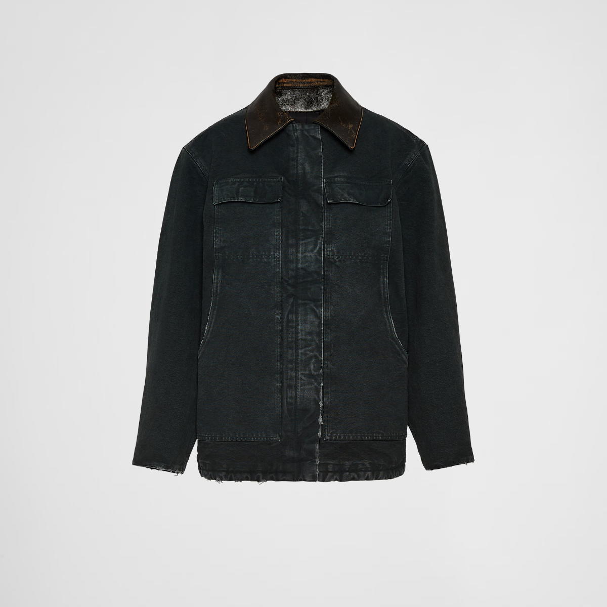 Canvas trucker jacket – this canvas trucker jacket features an oversized silhouette, emphasized by the worn – LUX VERSE Luxury Designer Fashion Outlet