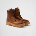 Leather lace-up boots – upper with metal hooks Leather lining Laces closure Boot leg: 14 cm Rubber sole, 45 – LUX VERSE Luxury Designer Fashion Outlet