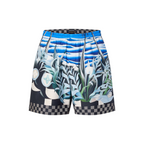 Printed Nylon Swim Shorts – these graphic swim shorts are printed with a Damier Pacific motif in vibrant blue – LUX VERSE Luxury Designer Fashion Outlet