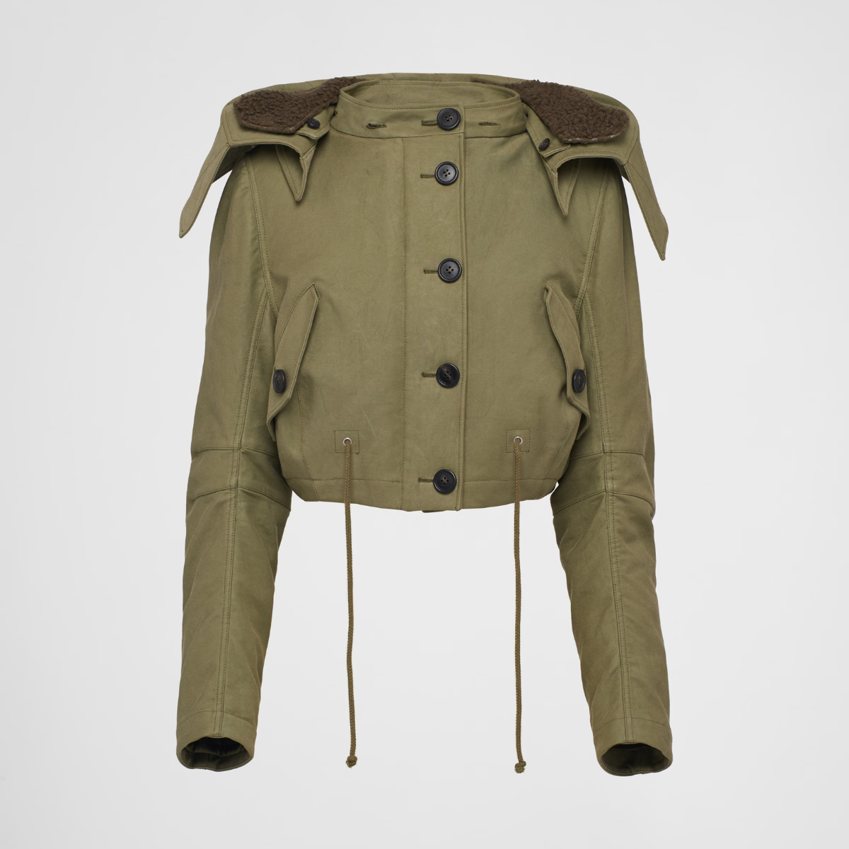 Cotton and satin jacket – the Fall Winter collection draws from menswear silhouettes to revolutionize – LUX VERSE Luxury Designer Fashion Outlet