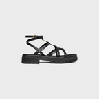 CLEA TRIOMPHE STRAPPY SANDAL in CALFSKIN - VEGETAL TANNING – 100% CALFSKIN100% Calfskin LinningTRIOMPHE METAL PIECE EMBOSSED ON – LUX VERSE Luxury Designer Fashion Outlet