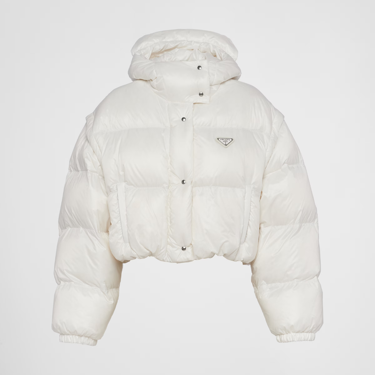 Re-Nylon convertible cropped down jacket – stay warm and eco-friendly with this Re-Nylon jacket – LUX VERSE Luxury Designer Fashion Outlet