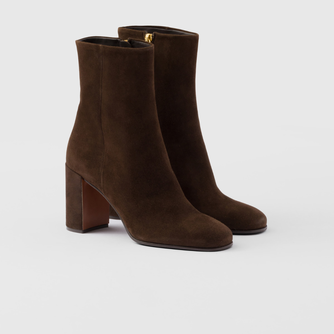 Suede Leather booties – the sleek, refined design of these booties is emphasized by the soft touch of suede – LUX VERSE Luxury Designer Fashion Outlet