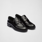 Brushed leather loafers Black – new, modernist proportions reinterpret the classic silhouette of the loafer, giving – LUX VERSE Luxury Designer Fashion Outlet